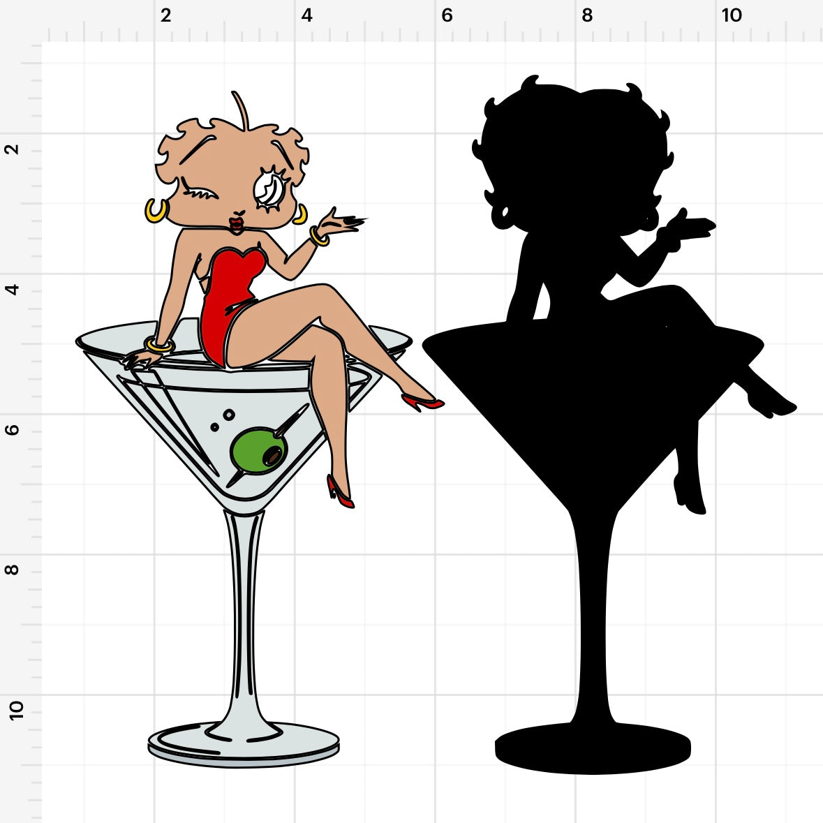 Betty Boop Martini SVG + PNG