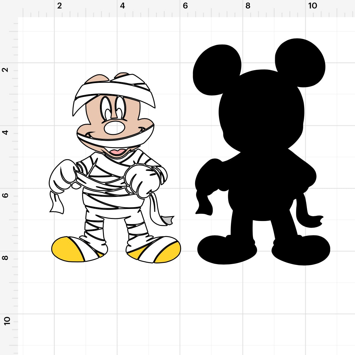 Mickey & Minnie Mummy (4) SVG + PNG