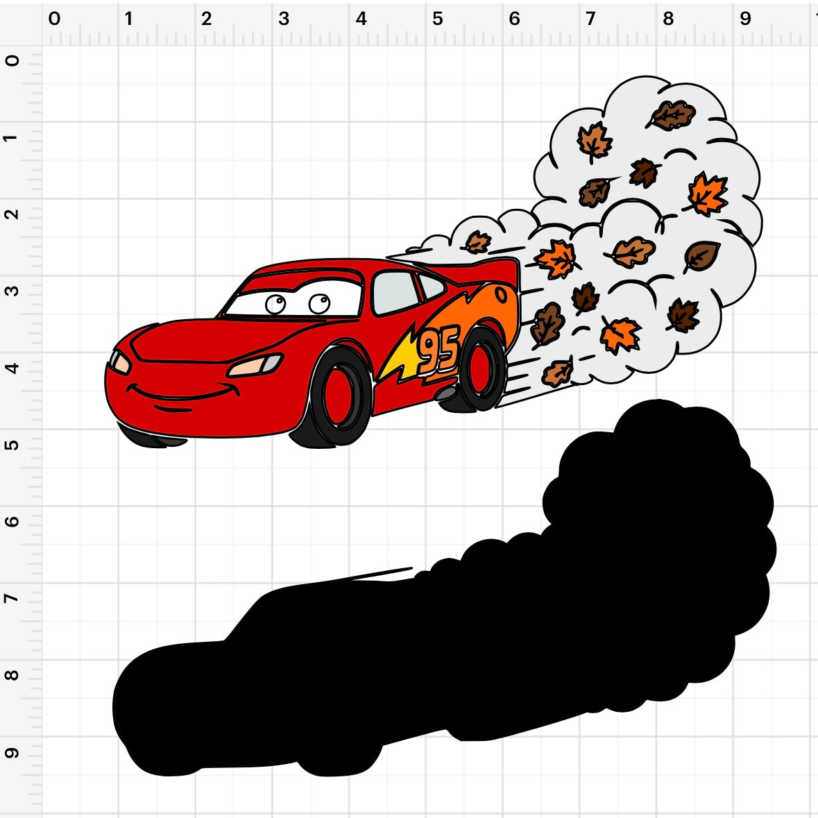 Fall Lightning McQueen SVG + PNG