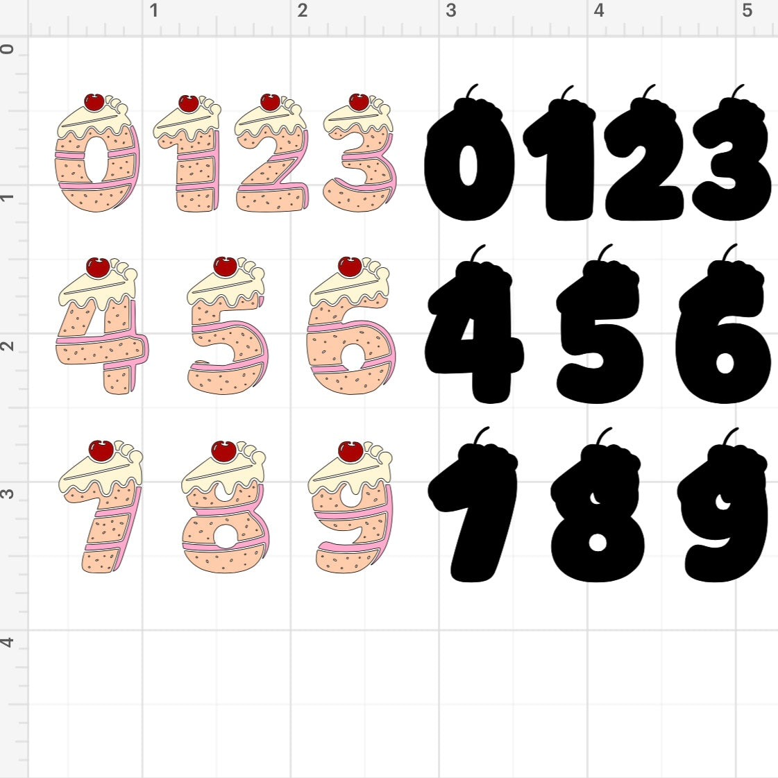 Cake Numbers Font SVG