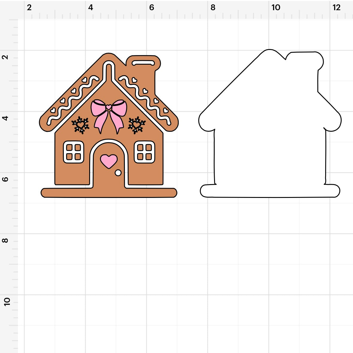 Bow Gingerbread House SVG + PNG