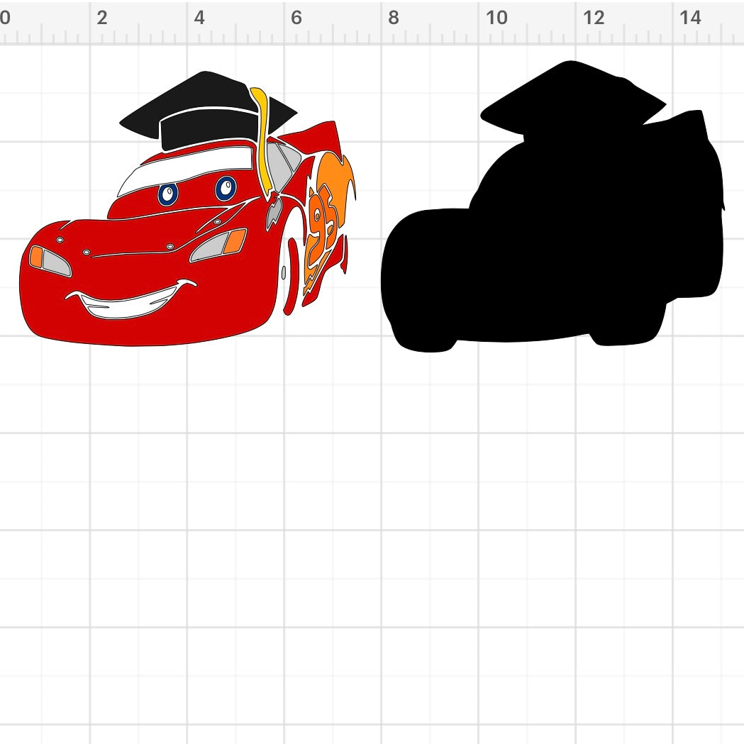 Lightning McQueen Graduate SVG + PNG