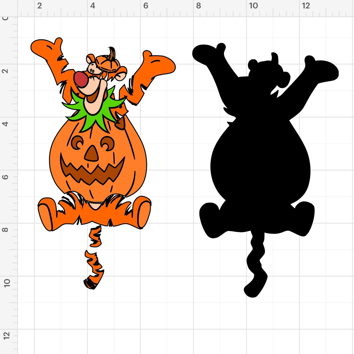 Disney Winnie The Pooh + Tigger Pumpkins (2) SVG + PNG