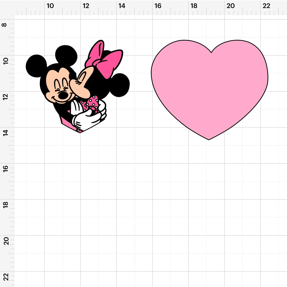 Heart Mickey And Minnie (2) SVG + PNG