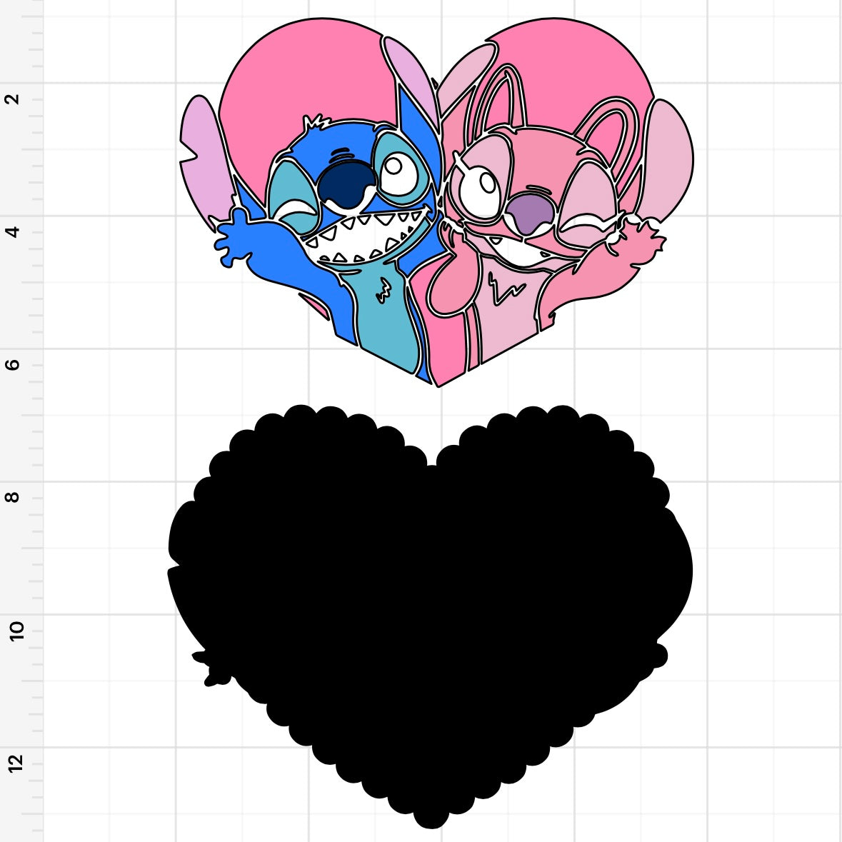 Stitch Angel Love Heart SVG + PNG