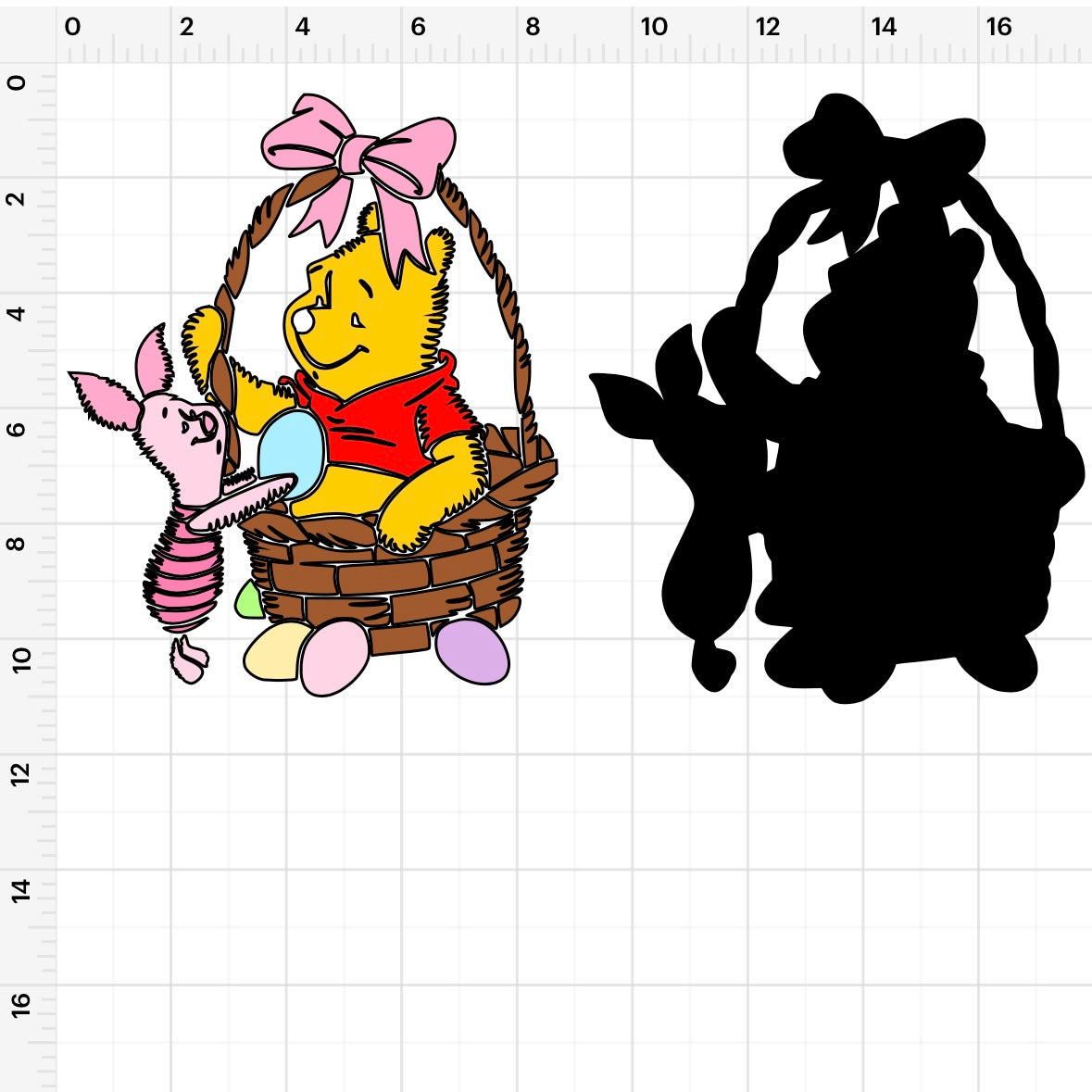 Winnie The Pooh Easter Basket SVG + PNG