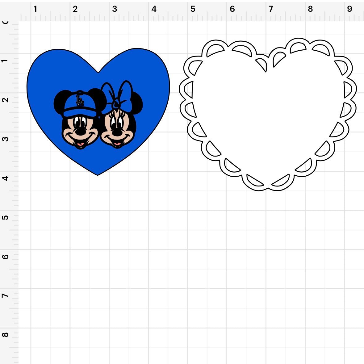 LA Mickey & Minnie Lace Heart (5) SVG + PNG