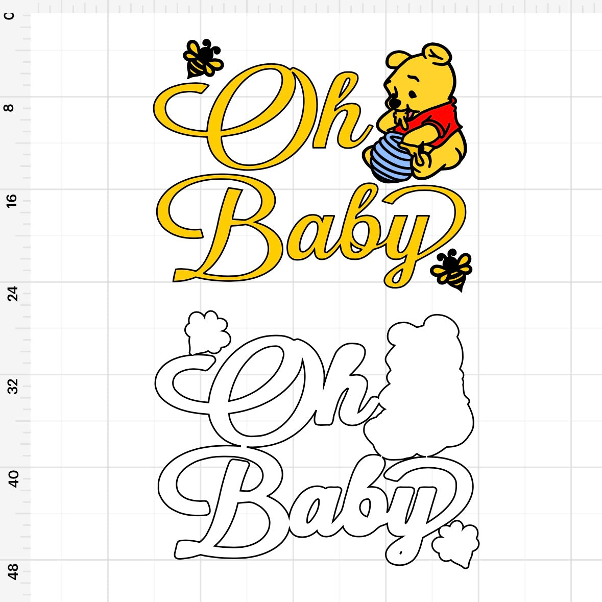 Winnie The Pooh Oh Baby SVG + PNG