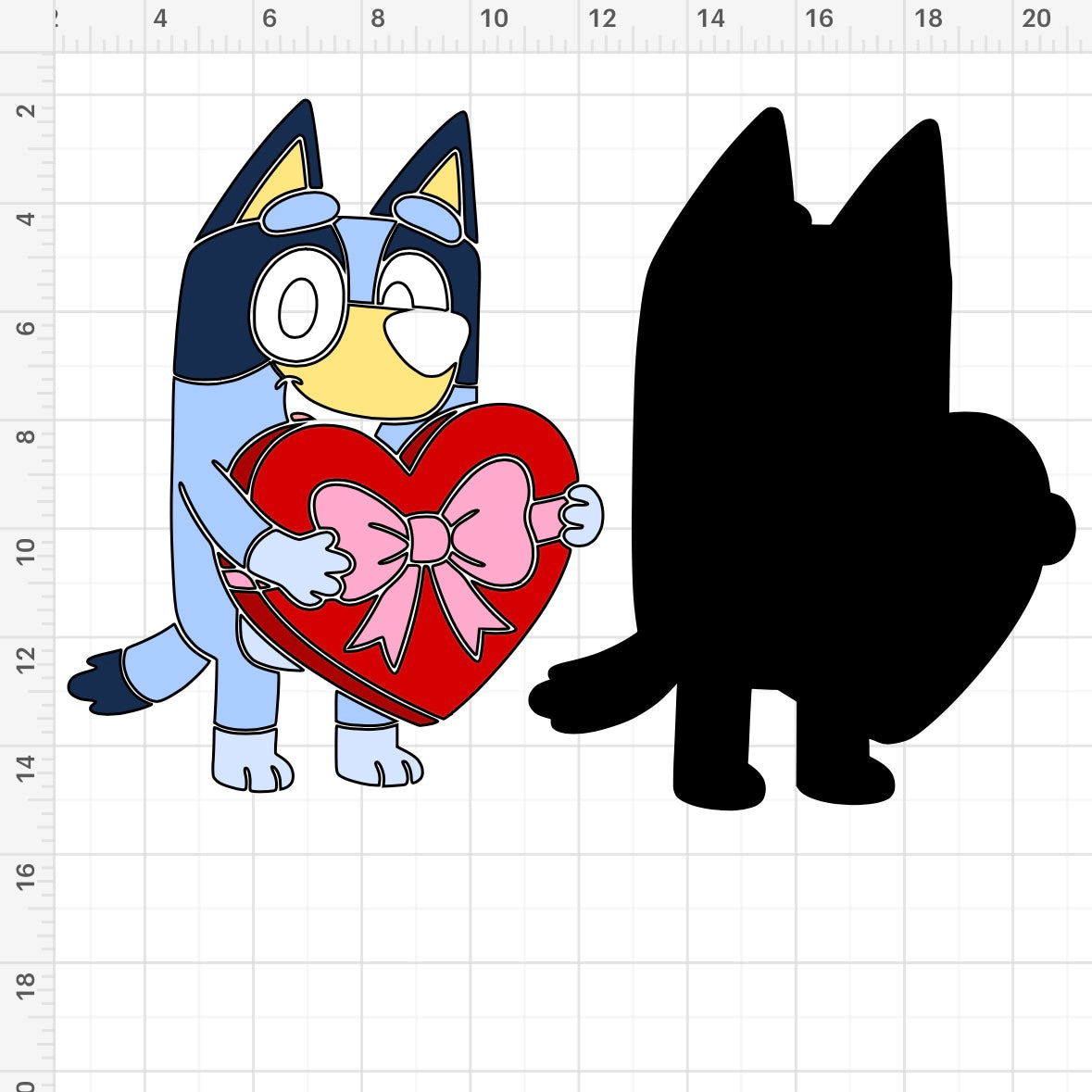 Bluey Valentines Heart (2) SVG + PNG