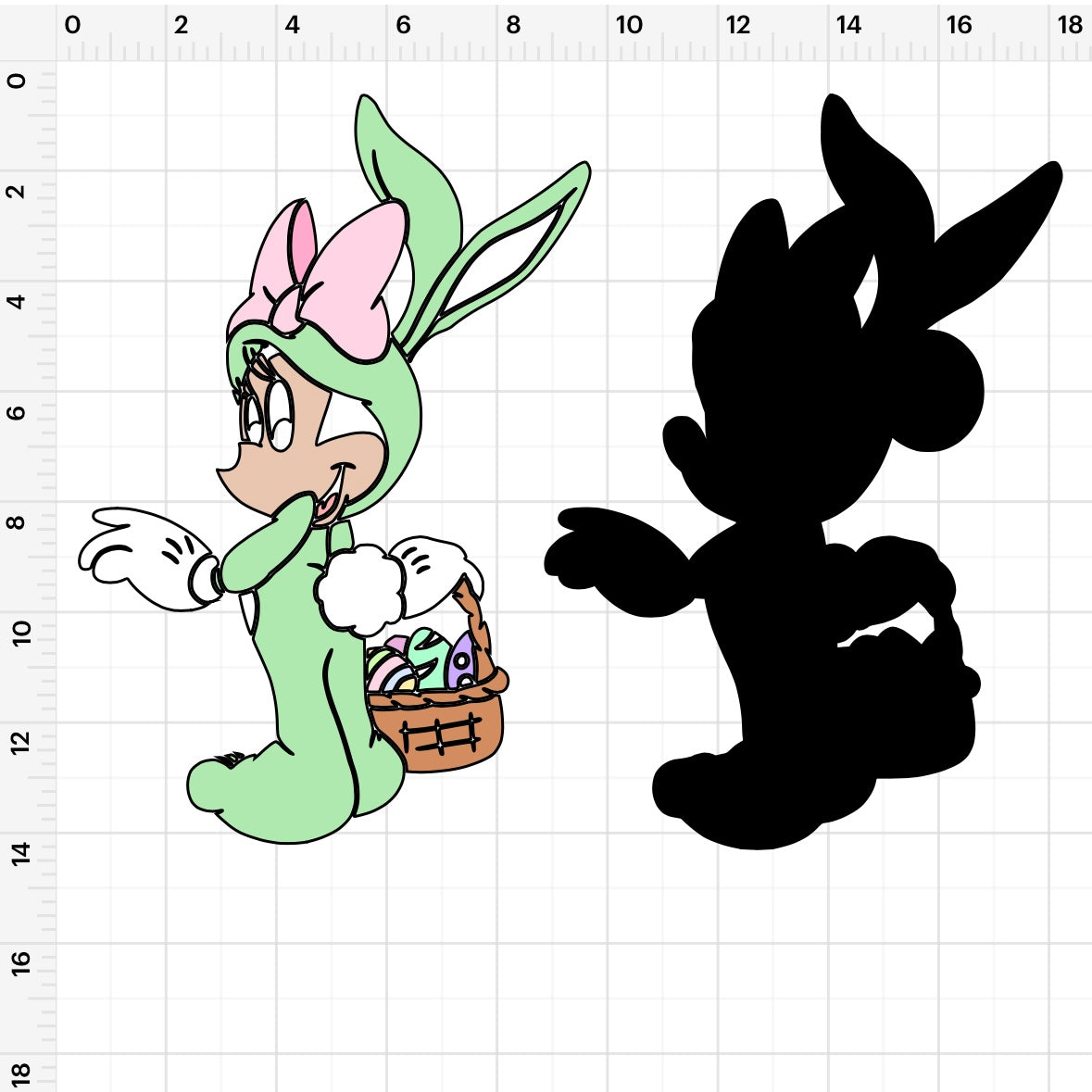 Mickey & Minnie Easter Egg Bunny (2) SVG + PNG