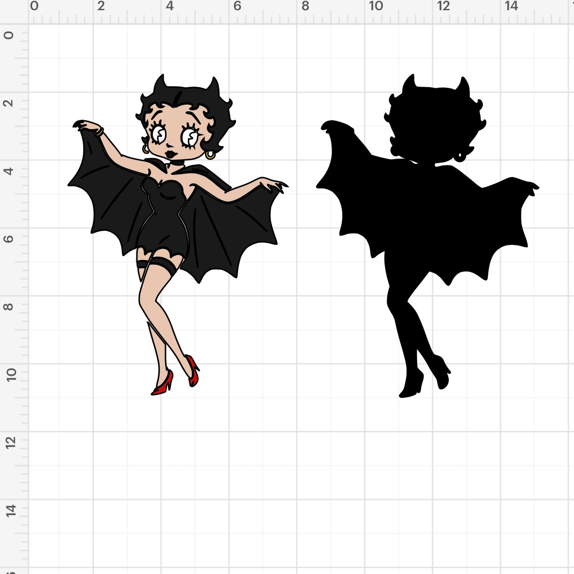 Bat Betty Boop SVG + PNG