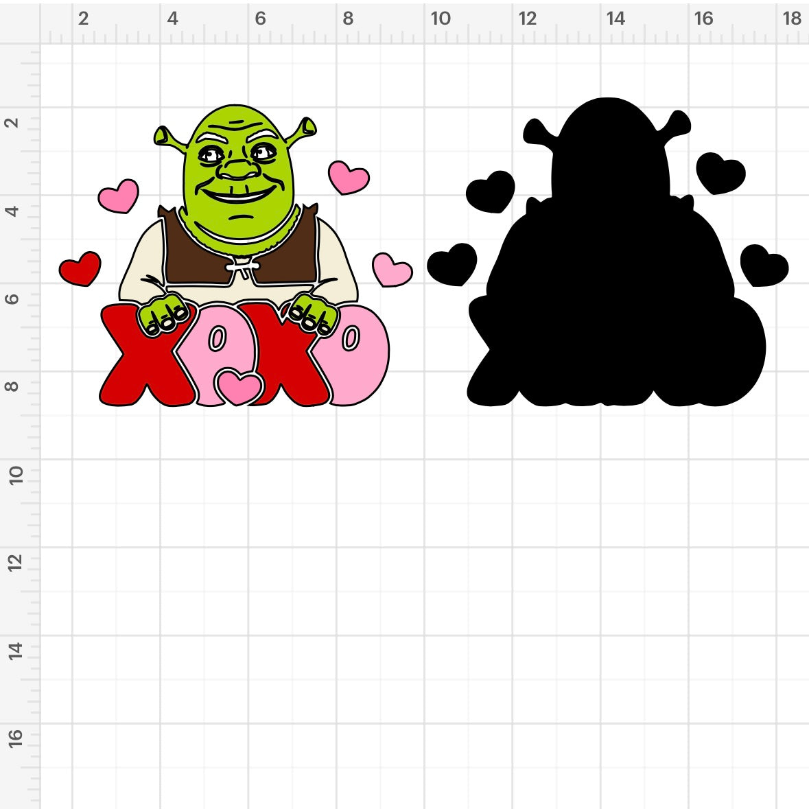XOXO Shrek SVG + PNG