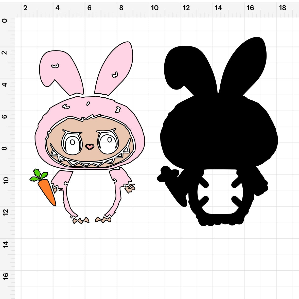 Labubu Easter Bunny Buzzball Holder SVG + PNG