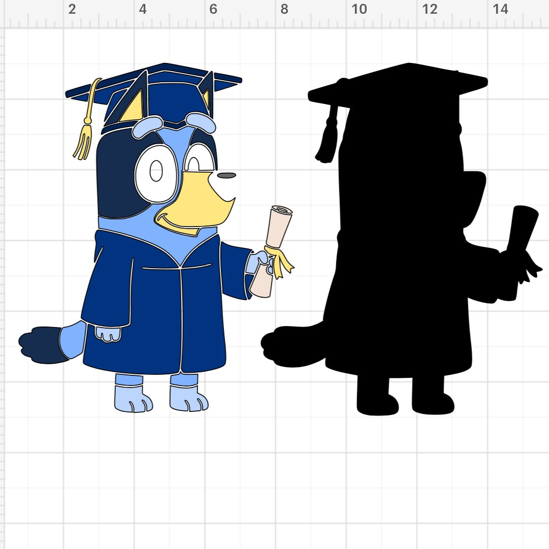 Bluey Graduate SVG + PNG