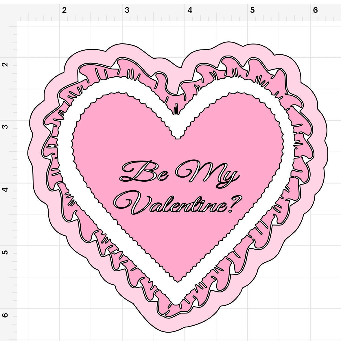Ruffled Heart Valentine (2) SVG + PNG
