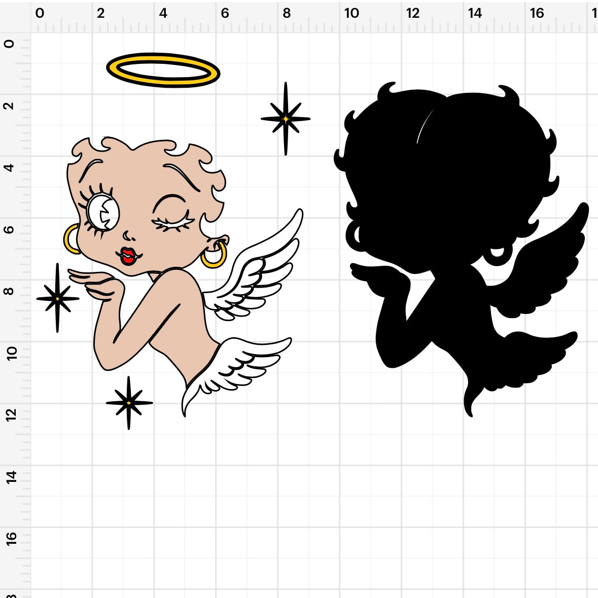 Betty Boop Angel SVG + PNG