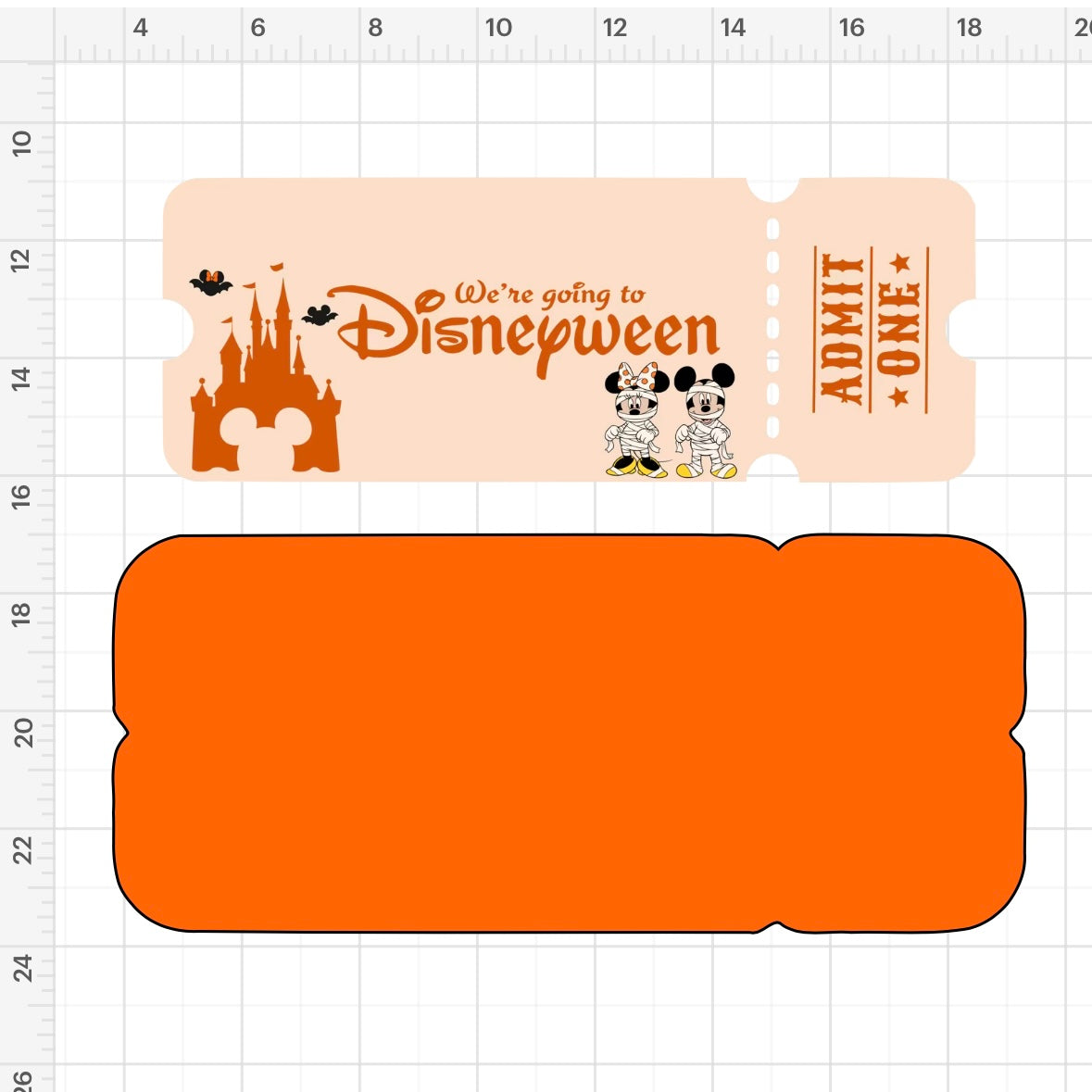 Disneyween Mickey & Minnie Mouse Prop Ticket