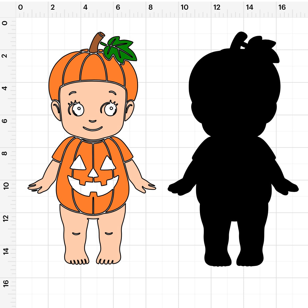 Sonny Angel Wearing Pumpkin Suit SVG + PNG