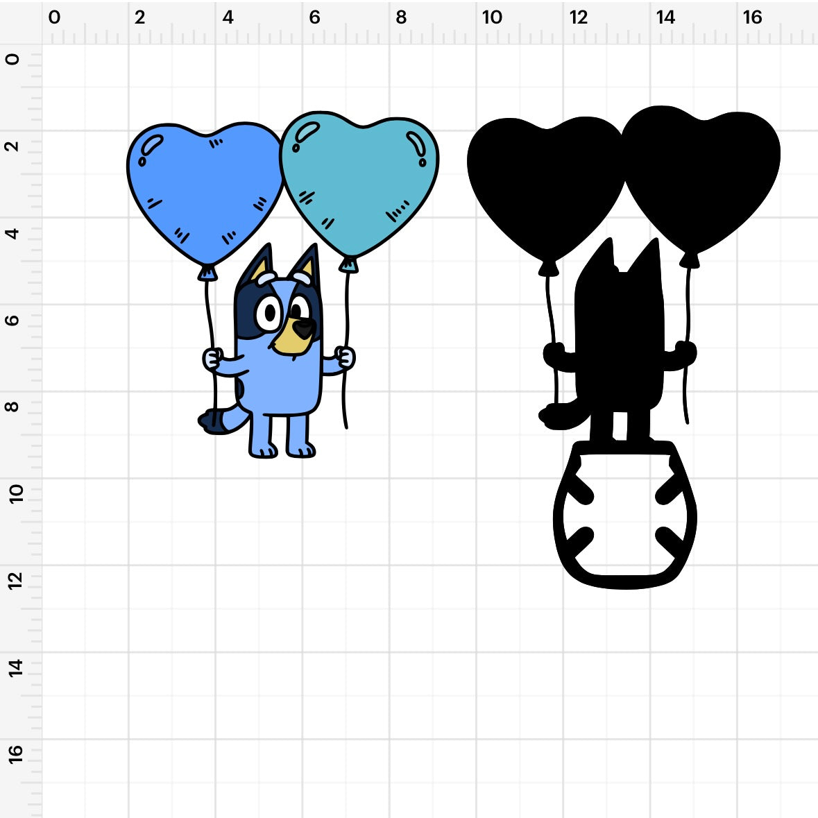 Bluey Balloon Buzzball Holder SVG
