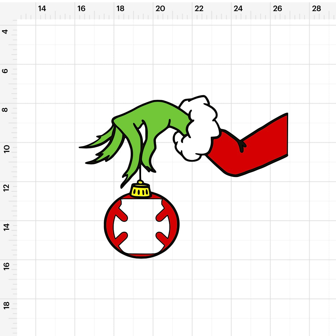 Grinch Ornament Buzzball Holder SVG