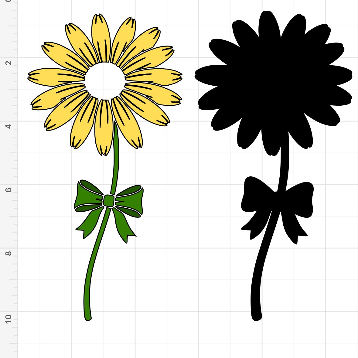 Black-Eyed Susan Bow Flower SVG + PNG