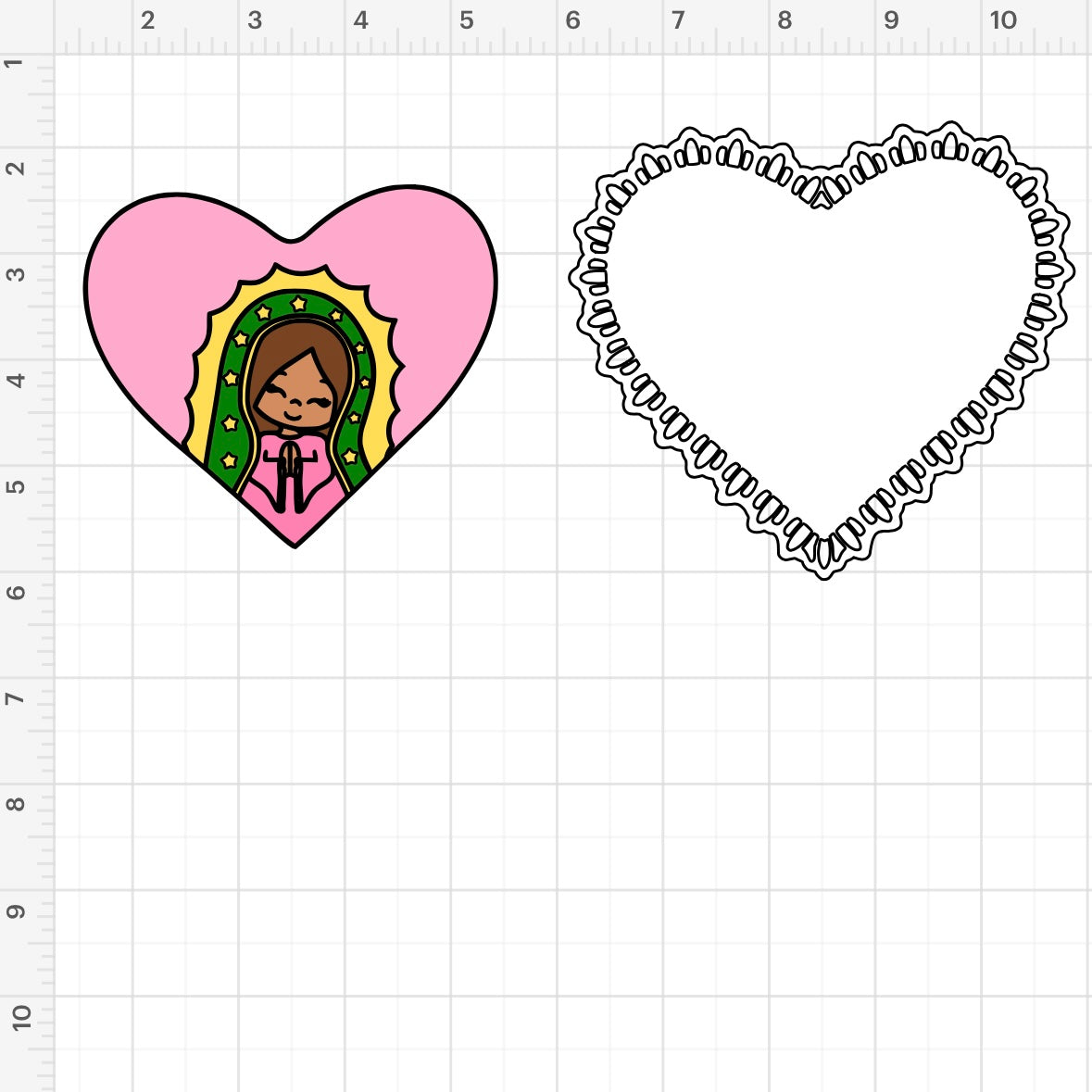 Heart Character Virgin Mary SVG + PNG