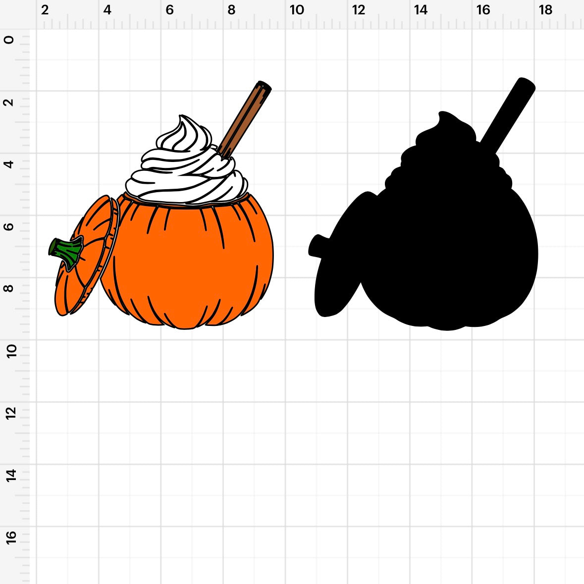 Pumpkin Drink & Bagel (2) SVG + PNG