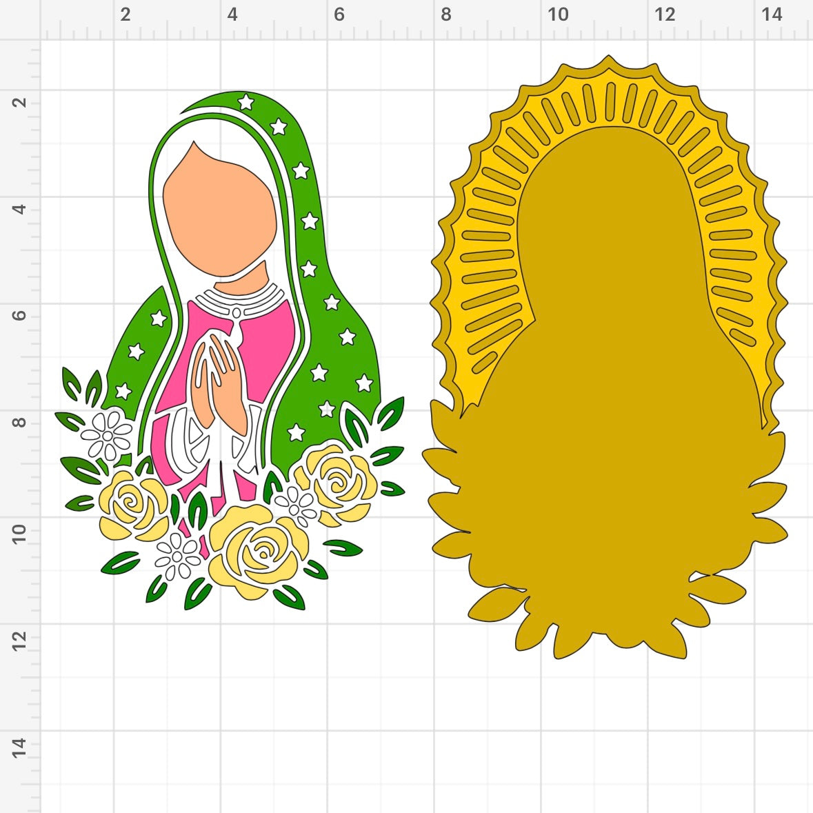 Virgin of Guadalupe No Face SVG + PNG