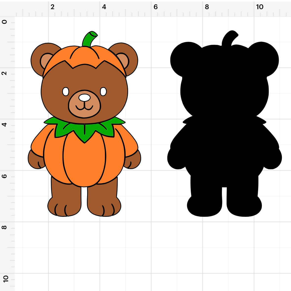 Bear Wearing Pumpkin Suit (2) SVG + PNG
