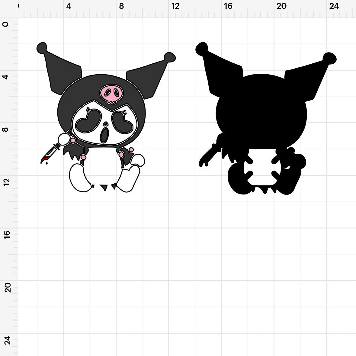 Kuromi Horror Buzzball Holder SVG