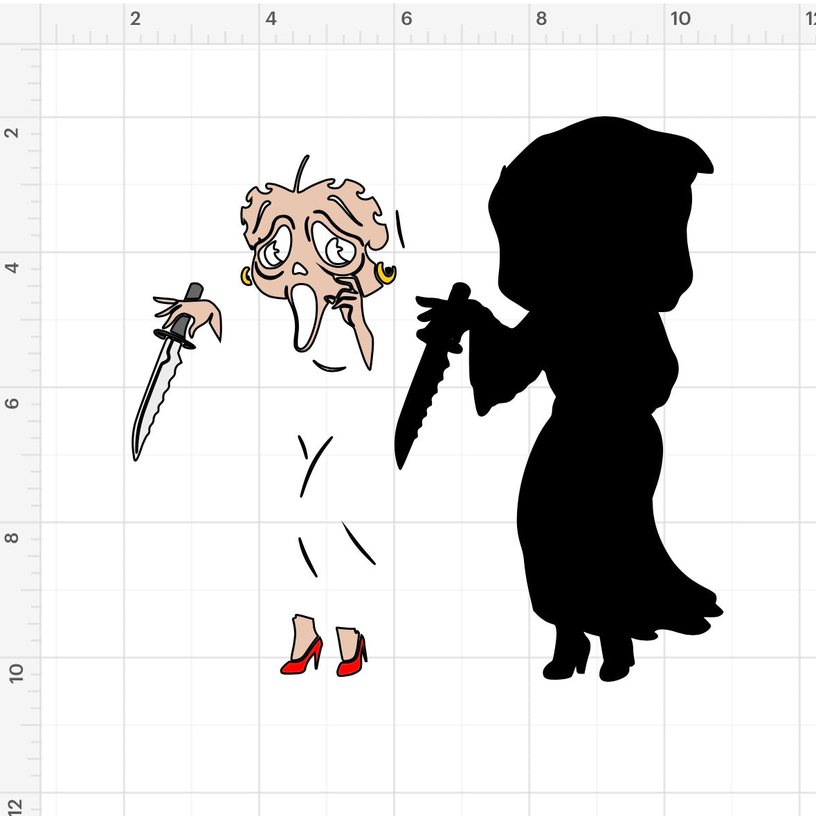 Betty Boop Ghostface (2) SVG + PNG