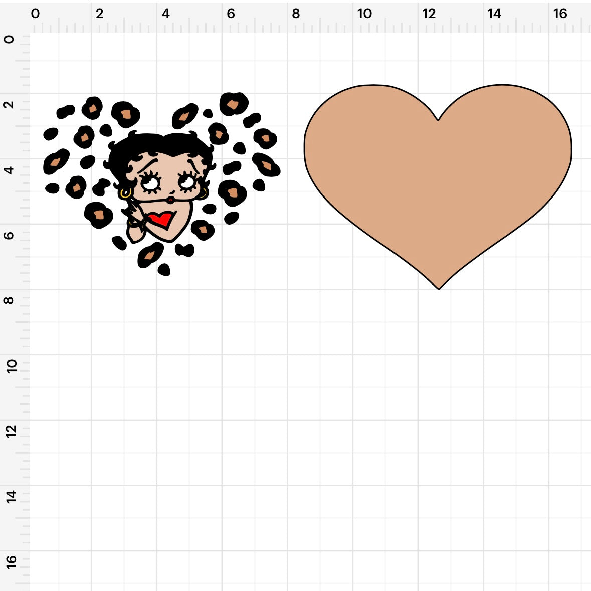 Betty Boop Heart Leopard SVG + PNG