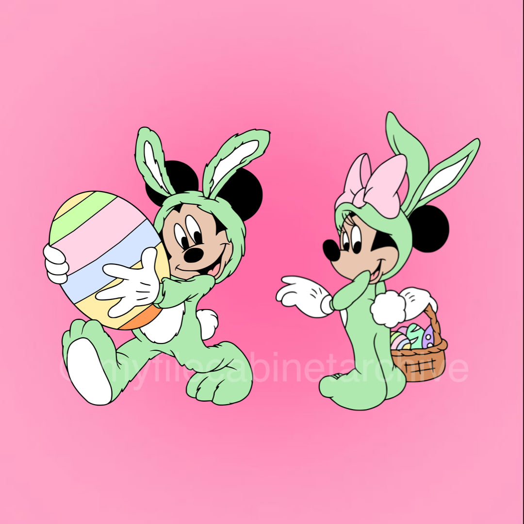 Mickey & Minnie Easter Egg Bunny (2) SVG + PNG