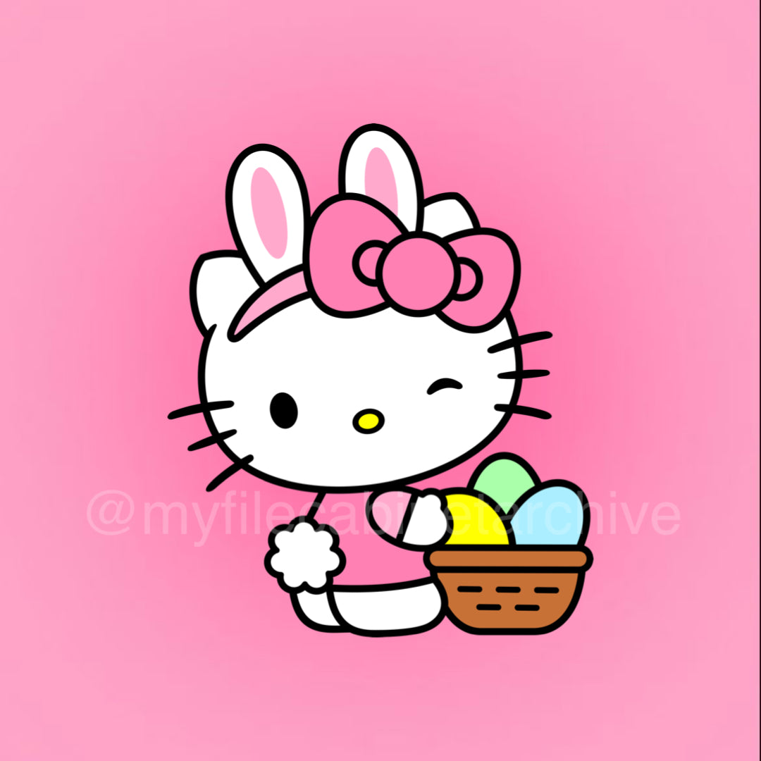 HK Easter Bunny Winking SVG + PNG
