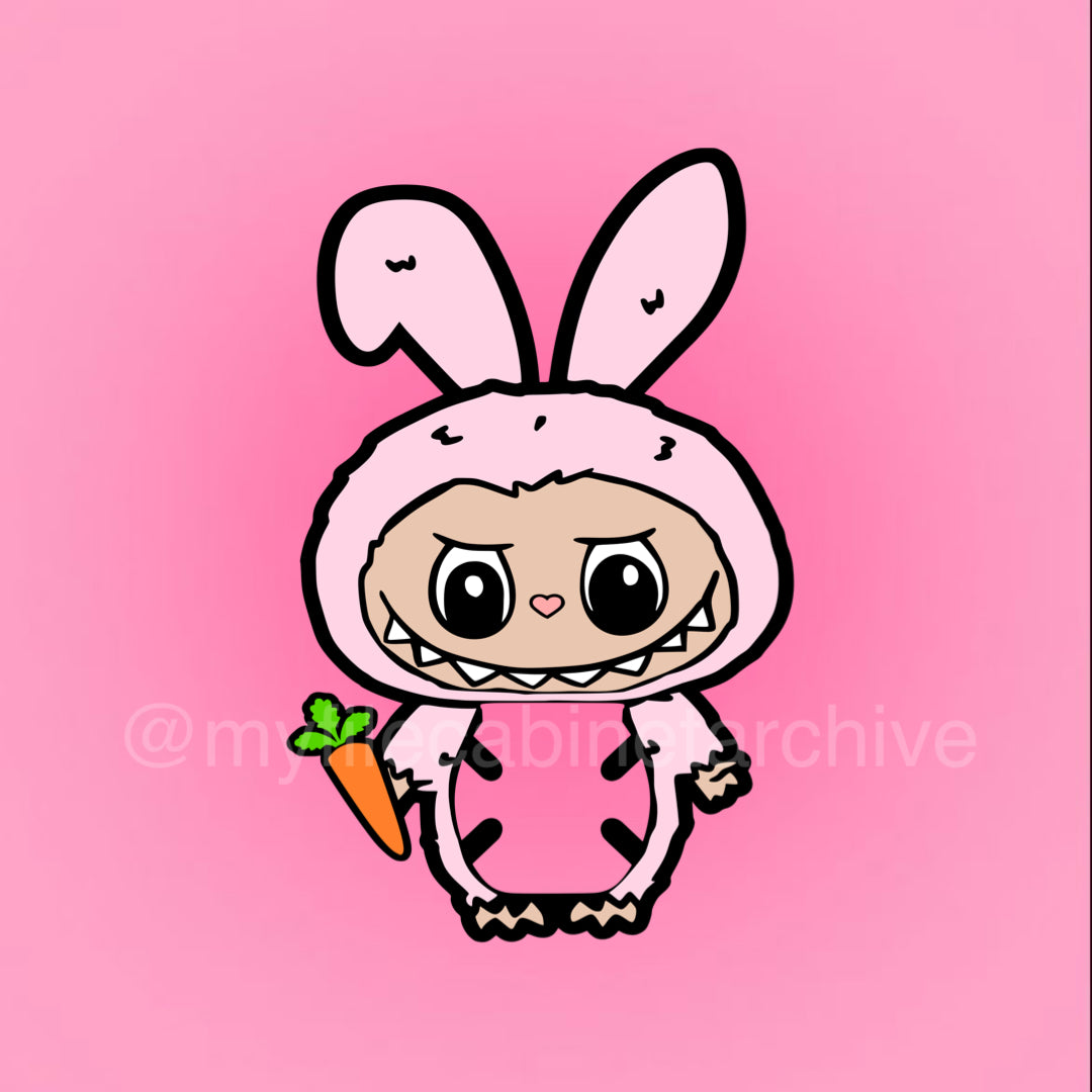 Labubu Easter Bunny Buzzball Holder SVG + PNG