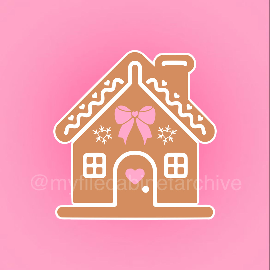 Bow Gingerbread House SVG + PNG