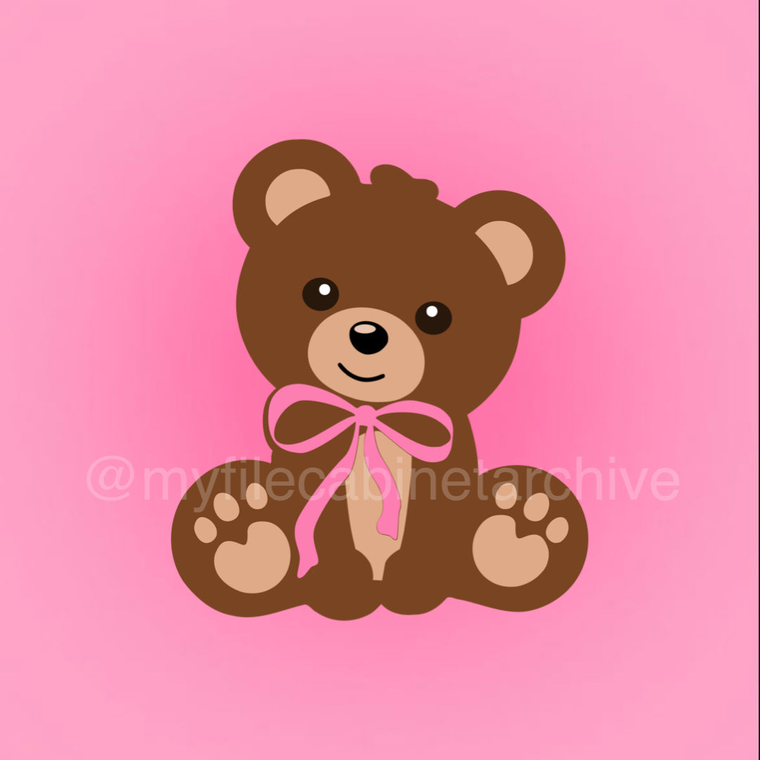 Bow Teddy Bear SVG + PNG