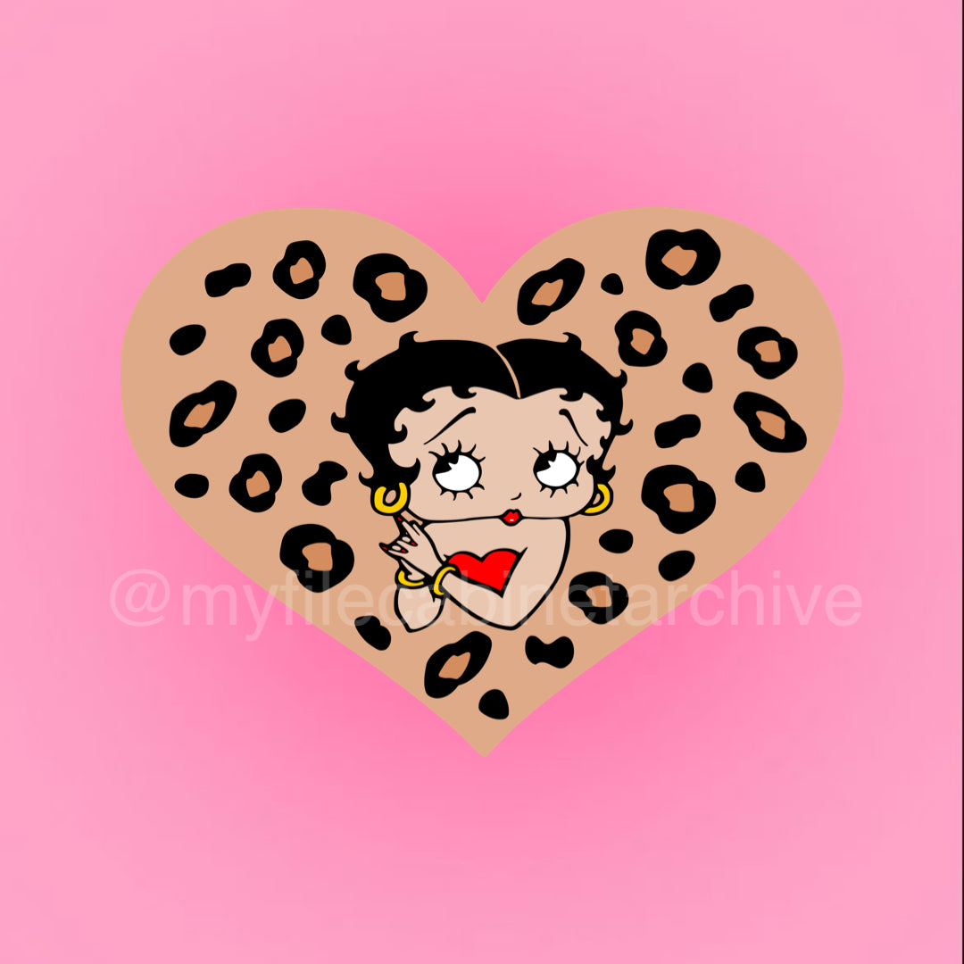 Betty Boop Heart Leopard SVG + PNG