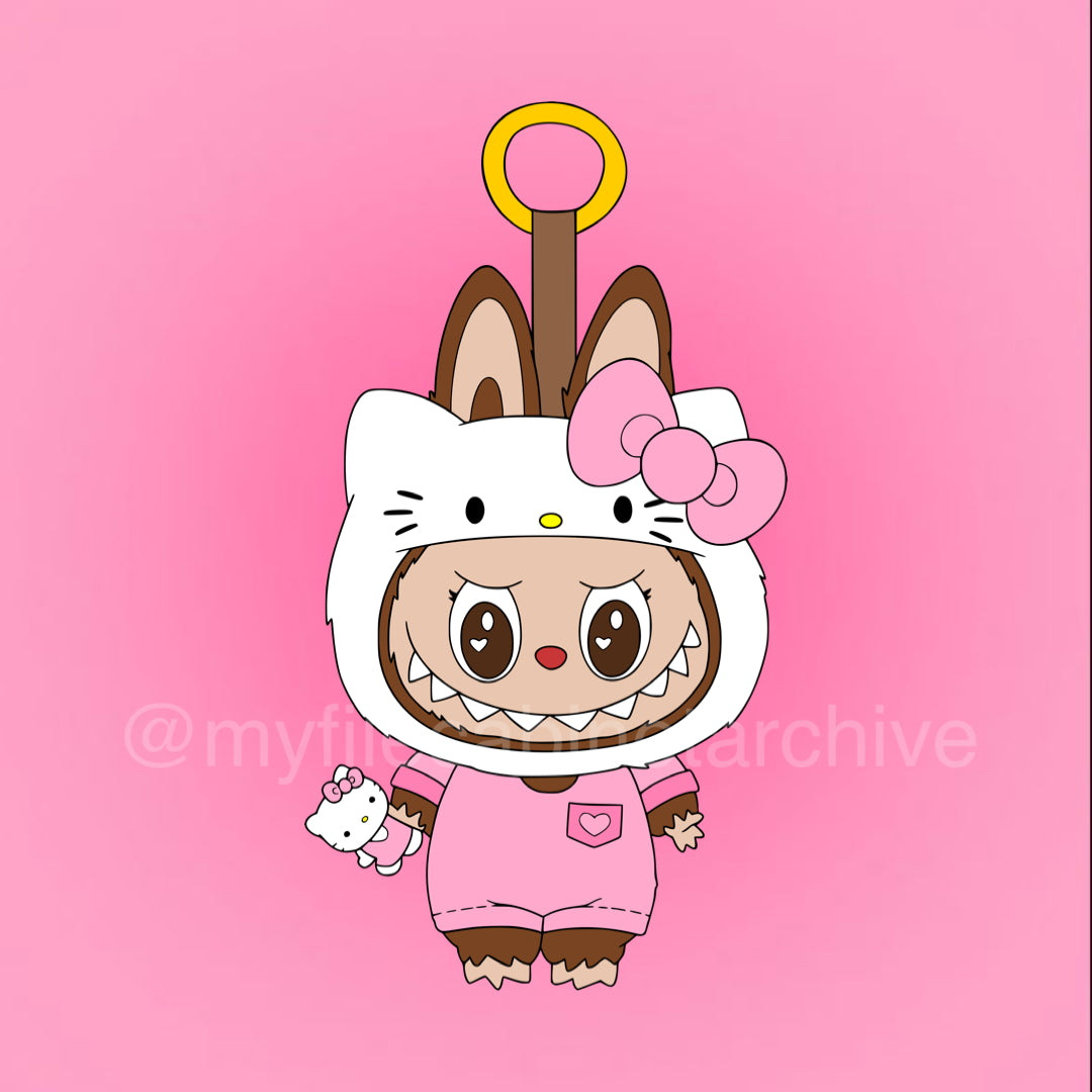 HK Labubu Plush Keychain SVG + PNG