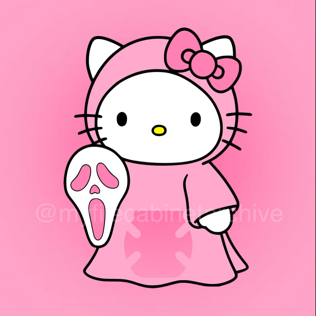 HK Pink Ghostface Buzzball Holder SVG + PNG