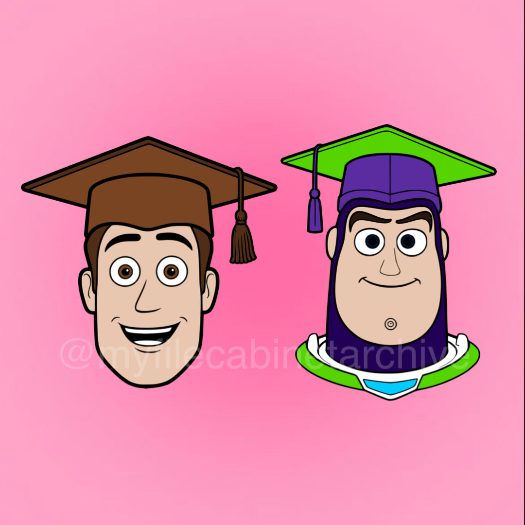 Woody Buzz Grad Heads (2) SVG + PNG