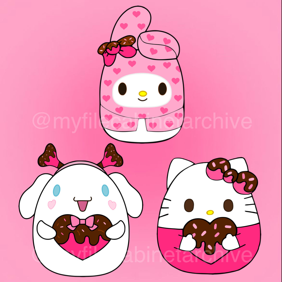 HK & Friends Squishmallow Heart Chocolate (3) SVG + PNG