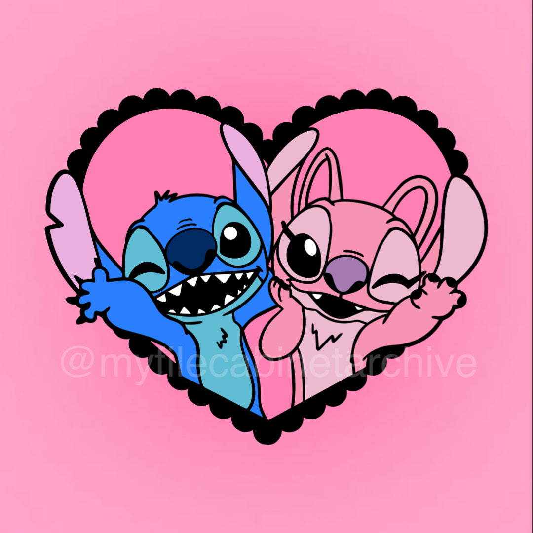 Stitch Angel Love Heart SVG + PNG