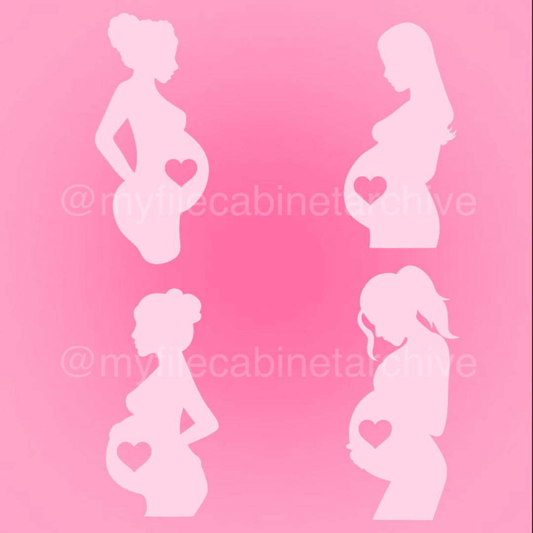 Heart Pregnant Women (4) SVG + PNG