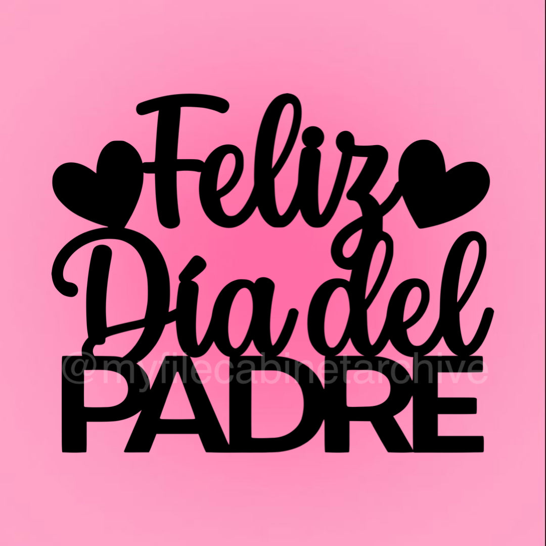 Feliz Dia del Padre Text SVG + PNG