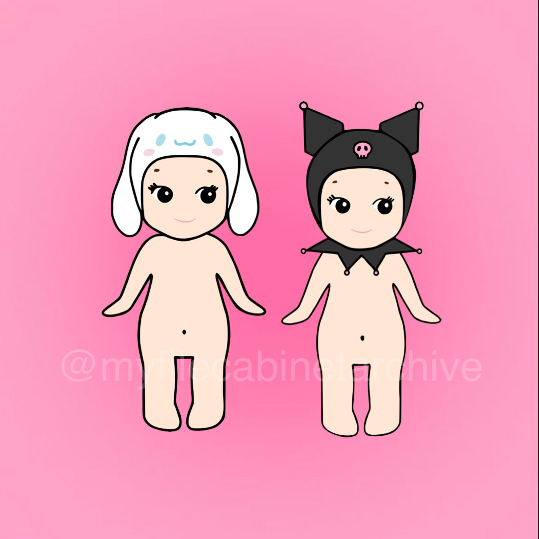 Cinnamoroll & Kuromi Sonny Angel (2) SVG + PNG