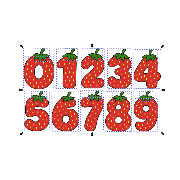 Strawberry Numbers Font SVG