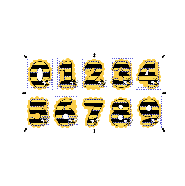 Bee Number Font SVG