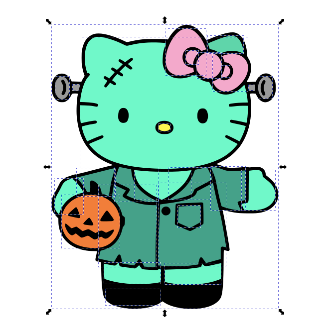 Kitty Frankenstein Greeter Pumpkin (2) SVG + PNG