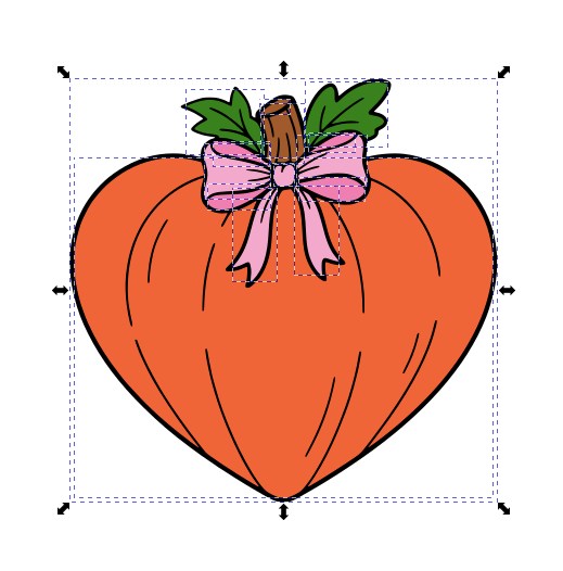 Heart Bow Pumpkin PNG + SVG